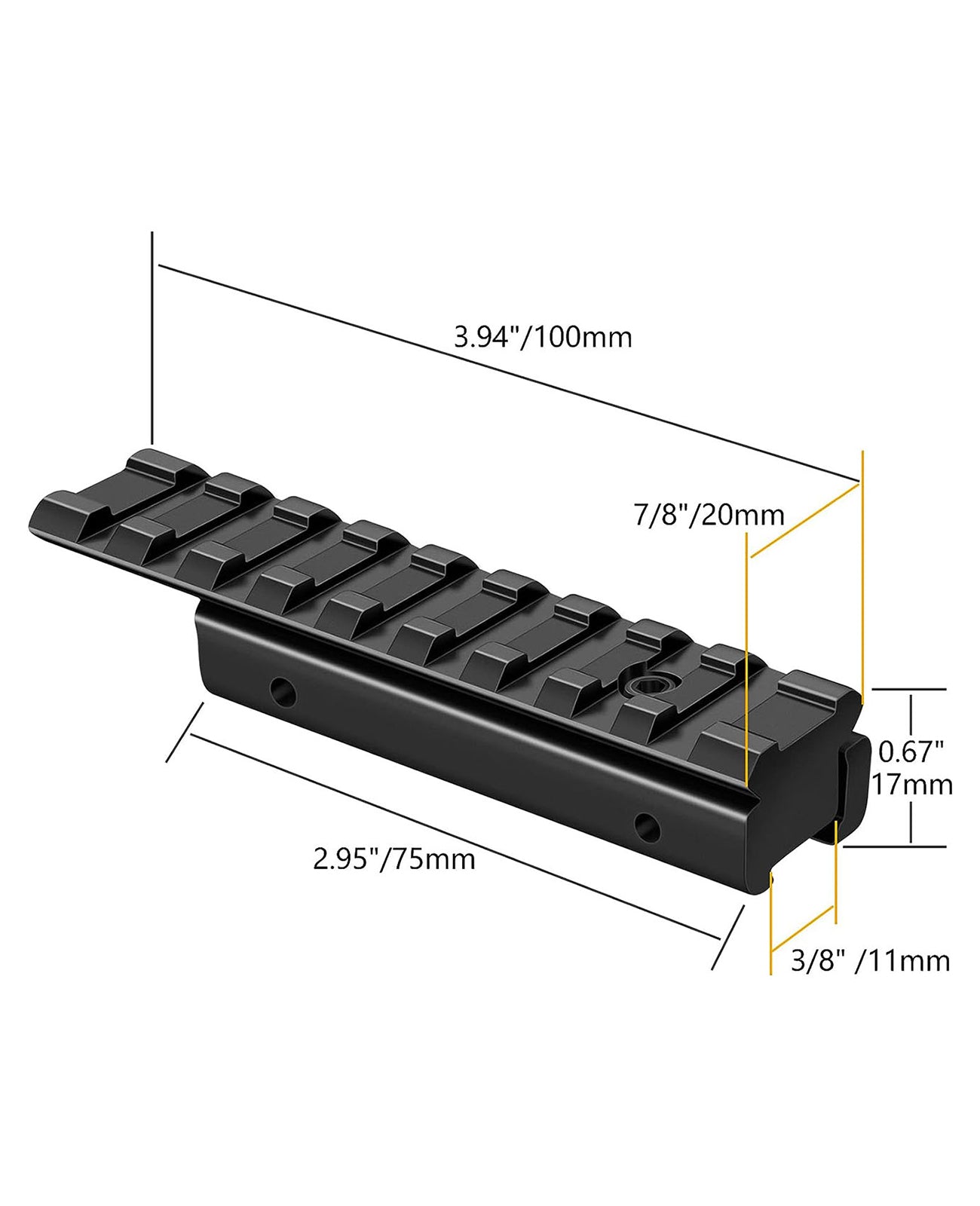 CVLIFE Dovetail to Picatinny Rail Adapter 11mm to 20mm Rail Adapter