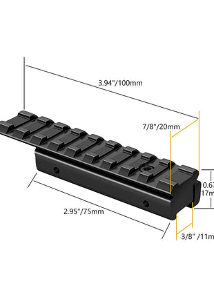 CVLIFE Dovetail to Picatinny Rail Adapter Size Details