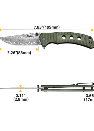CVLIFE everyday carry knife in green