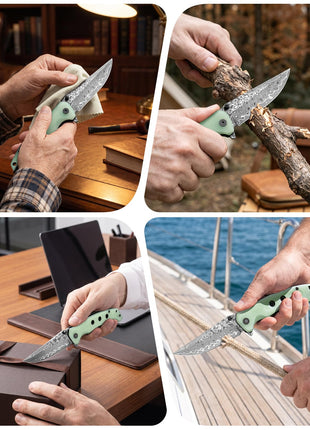 CVLIFE everyday carry knife featuring s s o in natural