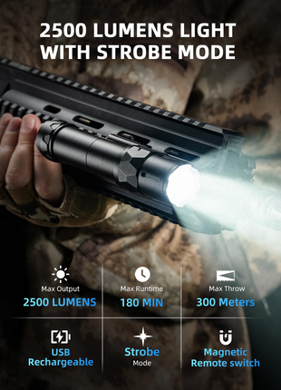 CVLIFE Combo for Rifle featuring light with strobe mode