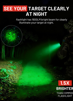CVLIFE Flashlight IR Illuminator featuring illuminate your target at night Green Laser+IR Laser+White Light+Green Light