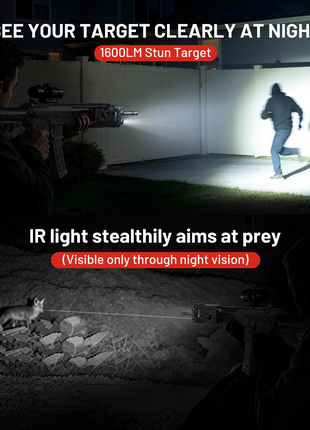 CVLIFE Flashlight IR Illuminator featuring ir light stealthily aims at prey Green Laser+IR Laser+White Light+IR Light