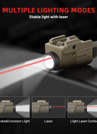 CVLIFE Pistol Light Laser Combo Rechargeable Home Defense featuring multiple lighting modes stable light with laser Light