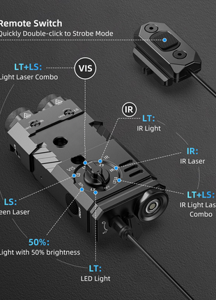 CVLIFE Lumens Rifle Flashlight featuring light laser combo ir Green Laser+IR Laser+White Light+IR Light