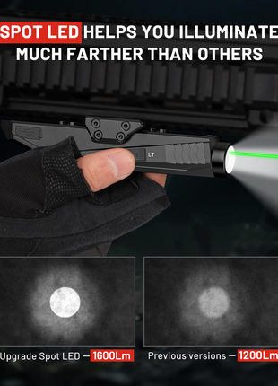 CVLIFE flashlight laser combo featuring spotled helpsyouilluminate muchfartherthan others in green laser light combo
