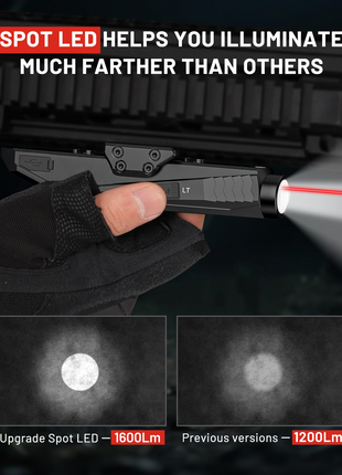 CVLIFE flashlight laser combo featuring spotled helpsyouilluminate muchfartherthan others in red laser light combo