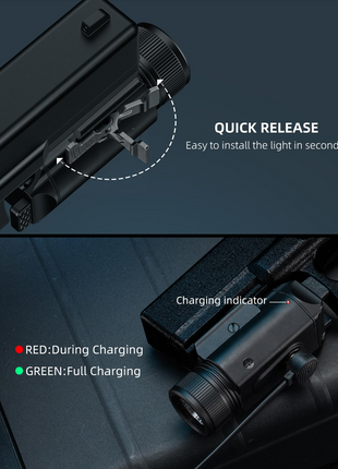 CVLIFE Lumen Pistol Flashlight featuring quick release easy to install the light in seconds