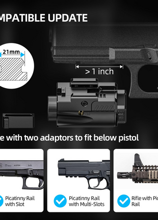 CVLIFE Gun Light featuring picatinny rail picatinny rail in blue laser light combo
