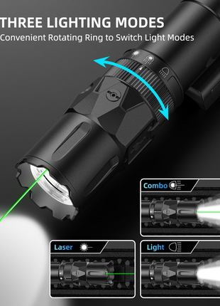 CVLIFE Rifle featuring convenient rotating ring to switch light modes combo Light with Green Beam