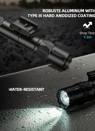 CVLIFE Rifle Flashlight featuring typeiiihardanodized coating drop test