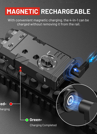 CVLIFE IR Illuminator featuring charged without removing it from the rail Green Laser+IR Laser+White Light+Green Light
