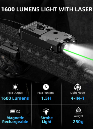 CVLIFE ir laser illuminator featuring max runtime light mode Green Laser+IR Laser+White Light+IR Light