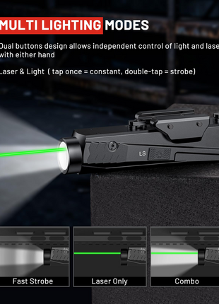 CVLIFE Light Combo featuring multilighting modes with either hand in green laser light combo