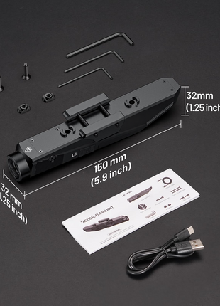 CVLIFE USB Rechargeable featuring tacticalflashlight in green laser light combo