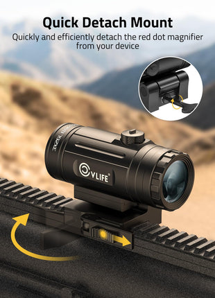 CVLIFE flip-to-side magnifier featuring quick detach mount