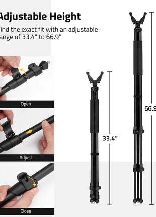CVLIFE folded hunting tripod featuring adjustable height find the exact fit with an adjustable
