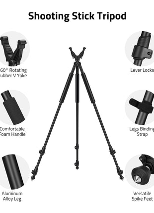 CVLIFE folded tripod featuring legs binding foam handle strap