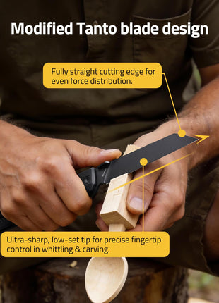 CVLIFE Folding Knife featuring modified tanto blade design