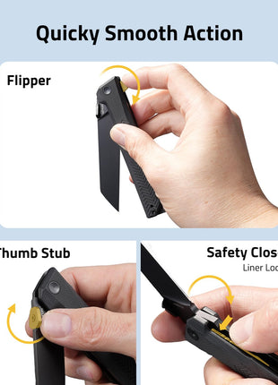 CVLIFE Folding Knife featuring quicky smooth action flipper