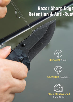 Razor Sharp Edge Retention & Anti-Rust Tactical Pocket Knife 