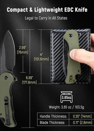 Compact and Lightweight EDC Knife with Clip