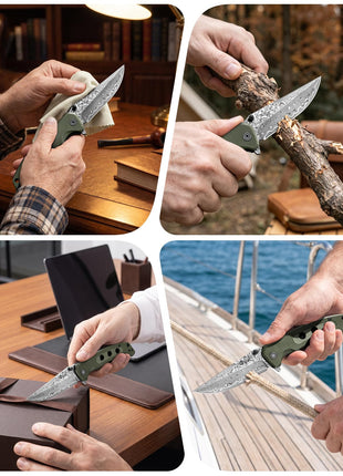CVLIFE Folding Pocket Knife in green