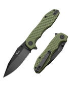 CVLIFE Folding Serrated Pocket Knife 3 26 14C28N featuring vlife in green