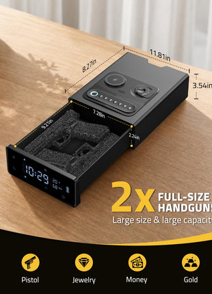 CVLIFE full-size handguns featuring full-size handguns large size & large capacity, 11.81in x 8.27in x 3.54in