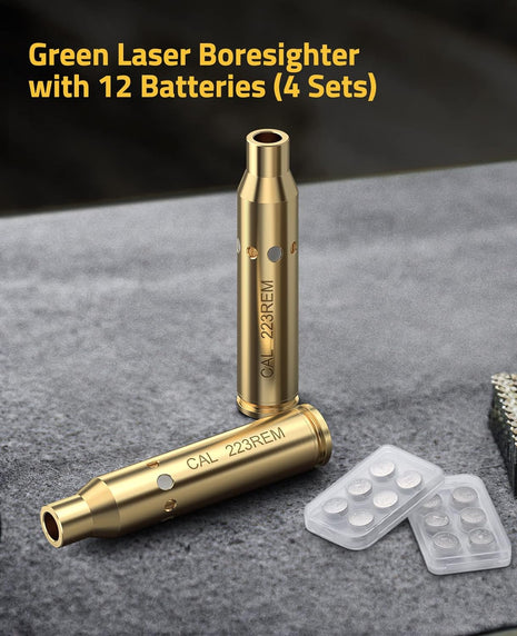 223 5.56mm Green Laser Bore Sighter with 12 Batteries