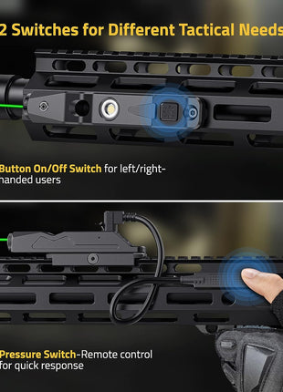 Green Laser Sight with Strobe Function and Pressure Switch