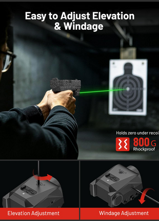 CVLIFE green pistol laser featuring elevation adjustment windage adjustment