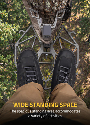 CVLIFE hunting platform featuring the spacious standing area accommodates