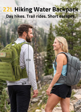 CVLIFE Hydration Hiking Backpack featuring water backpack day hikes. trail rides. short escapes in green