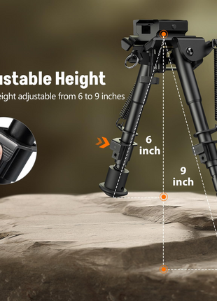 CVLIFE Inches Picatinny Bipod featuring adjustable height, 9 inches