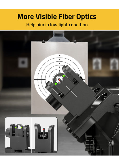 Iron Sight with More Visible Fiber Optics