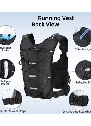 CVLIFE keep the vest featuring tube storage pocket side zipper Large