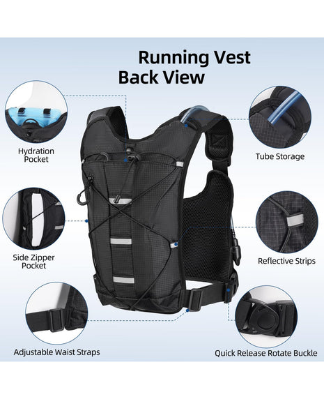 CVLIFE keep the vest featuring tube storage pocket side zipper Large