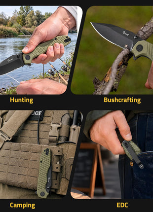 CVLIFE knife featuring hunting bushcrafting in green