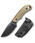 CVLIFE Fixed Blade EDC Camping Knife Kydex Sheath featuring ovlife in brown