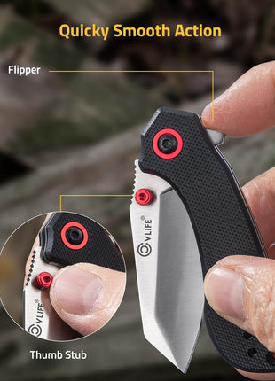 CVLIFE blade featuring quicky smooth action flipper in black