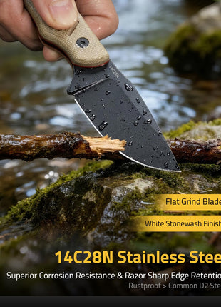 CVLIFE blade knife featuring superior corrosion resistance & razor sharp edge retention in brown