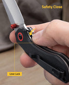 CVLIFE 2 12 14C28N Stainless Steel Blade featuring safety close liner lock in black