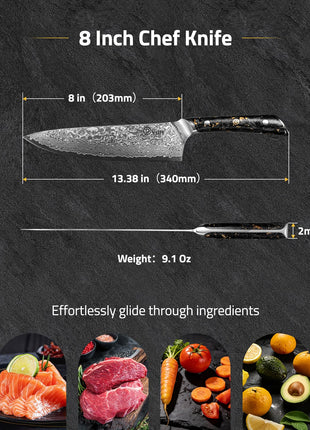 CVLIFE 8-inch chef's knife featuring effortlessly glide through ingredients