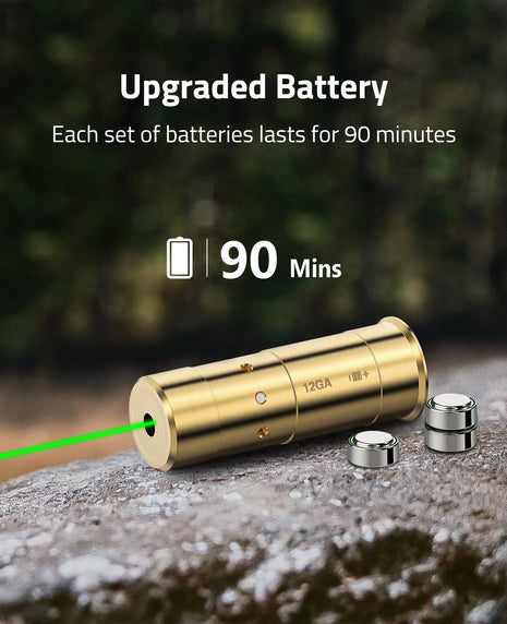 12 Gauge Green Laser Bore Sight with Upgraded Battery