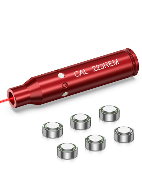 CVLIFE Laser Bore Sight 223/5.56mm Red Dot Boresighter with 2 Sets of Batteries