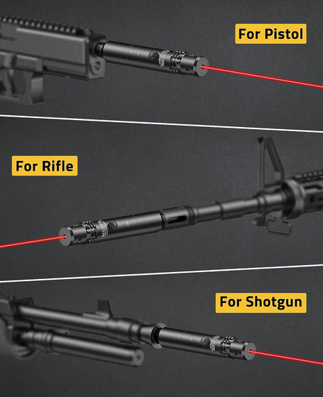 Red Laser Bore Sight Kit Compatible with Pistols, Rifles and Shotgun