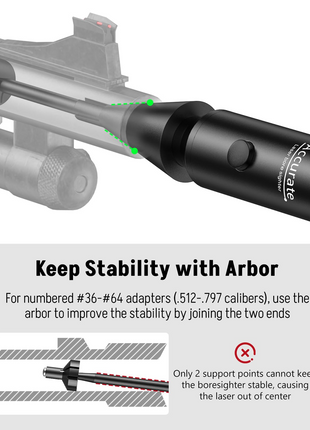 CVLIFE Laser Bore Sighter featuring keep stability with arbor in green laser