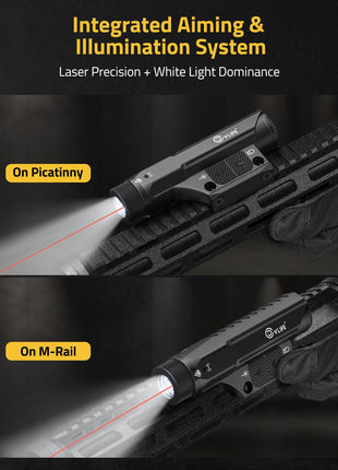 CVLIFE Laser featuring onpicatinny vlife onm-rail in light with red beam