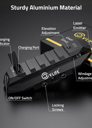 CVLIFE Rifle Laser Sight featuring sturdy aluminium material laser